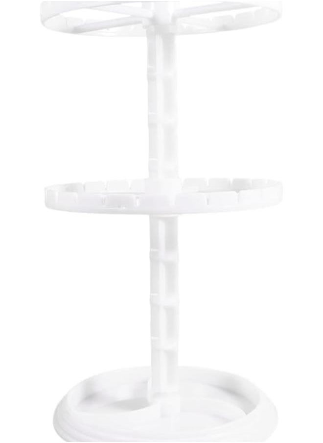 Rotating Jewelry Organizer Dresser Top Earring Spinning Rack Bracelets Necklace Stand Shelf for Home Shop White