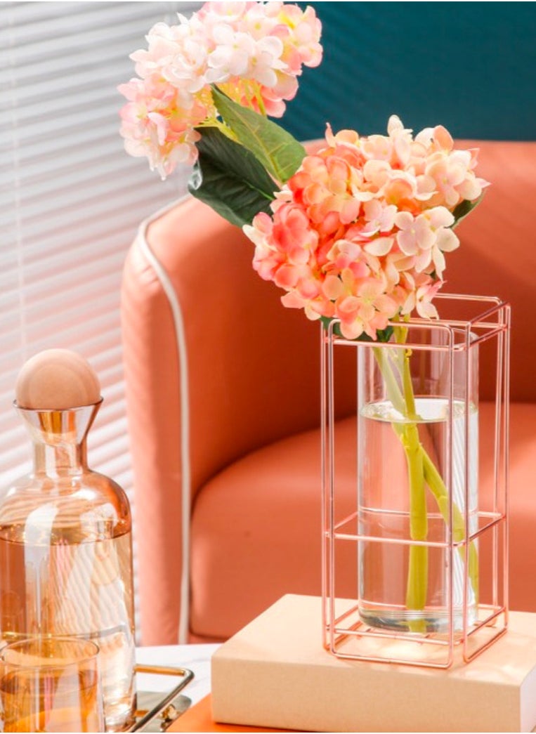 Elegant Gold Square Iron Vase,Elevate Your Space with Timeless Sophistication