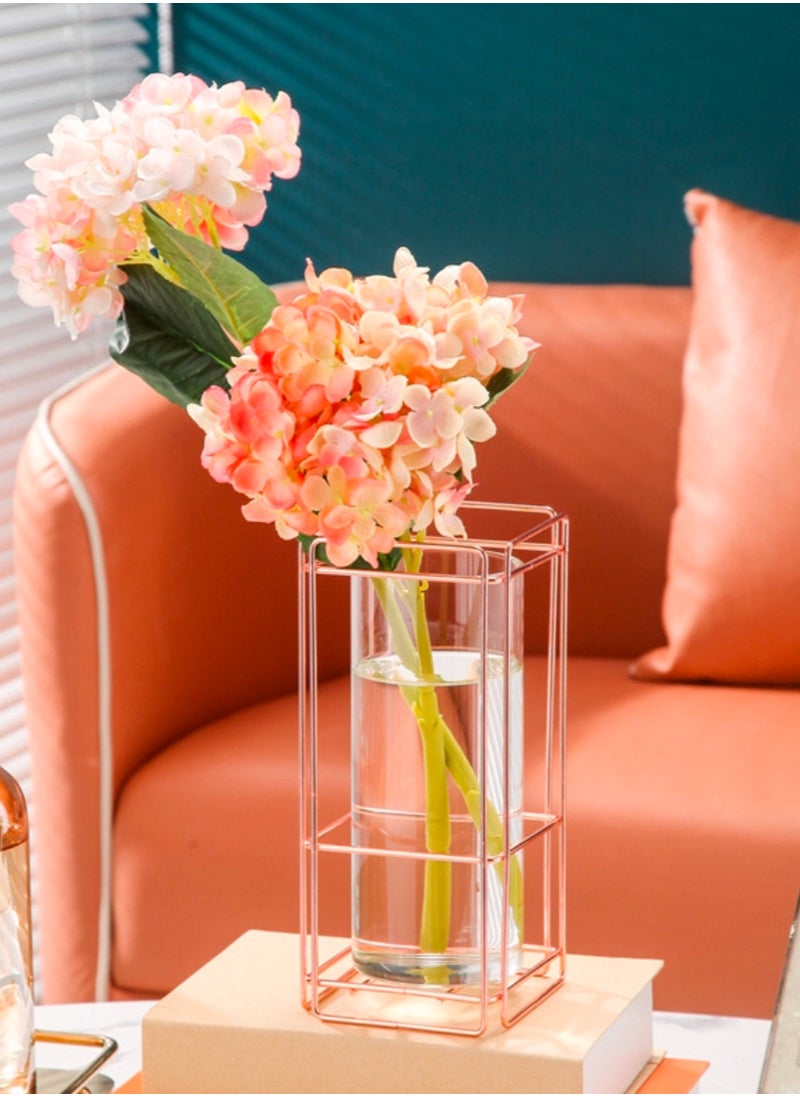 Elegant Gold Square Iron Vase,Elevate Your Space with Timeless Sophistication