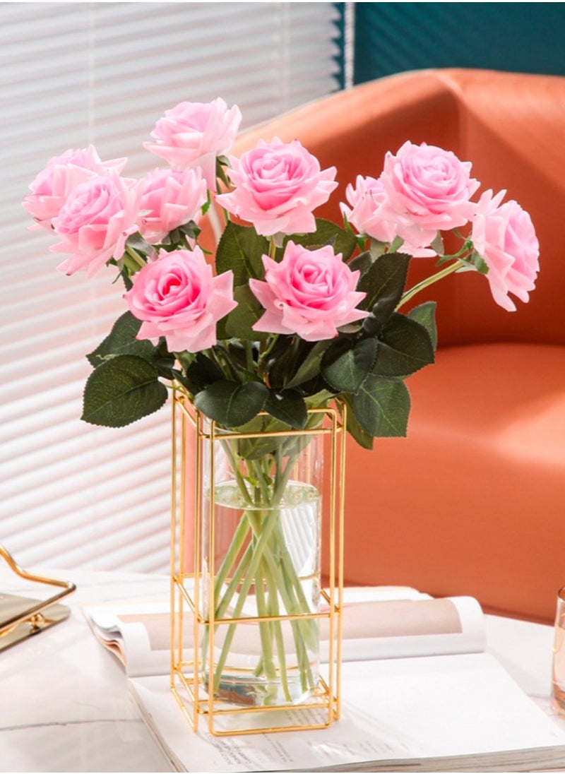 Elegant Gold Square Iron Vase,Elevate Your Space with Timeless Sophistication