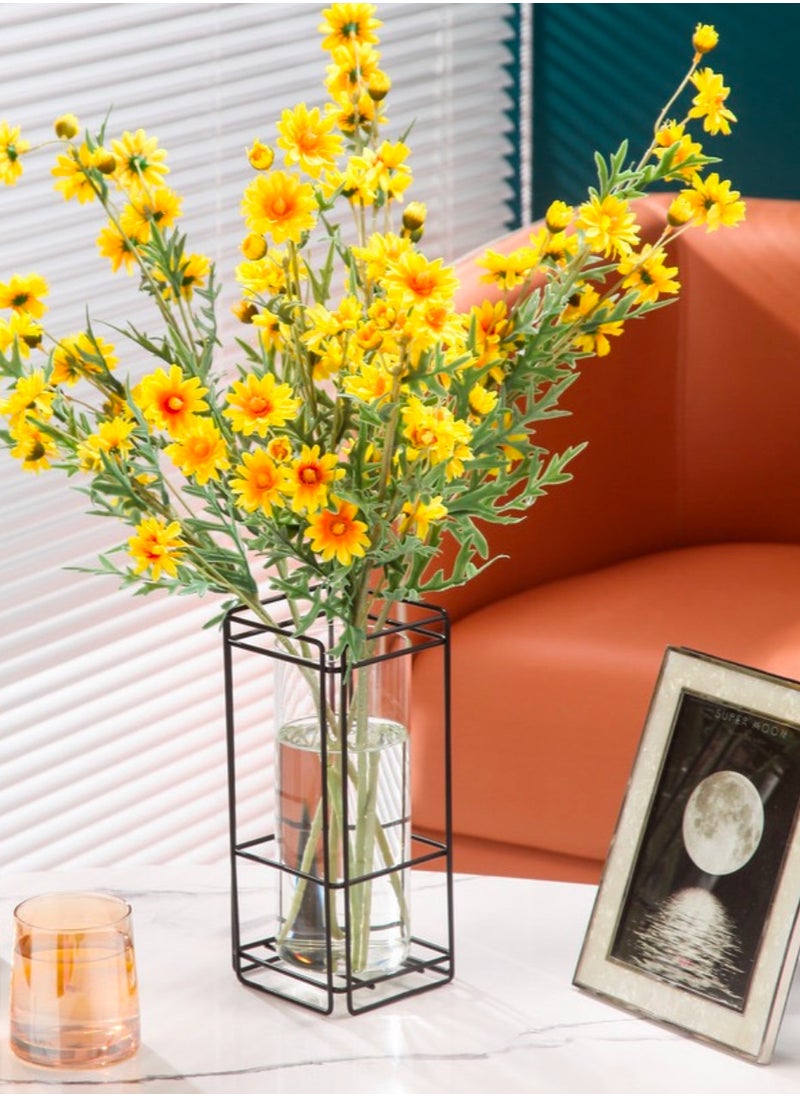Sophisticated Black Square Iron Vase – Elevate Your Décor with Timeless Elegance