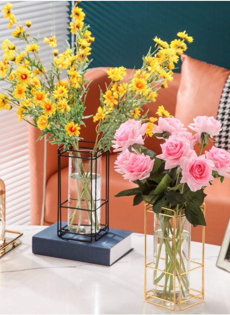 Sophisticated Black Square Iron Vase – Elevate Your Décor with Timeless Elegance