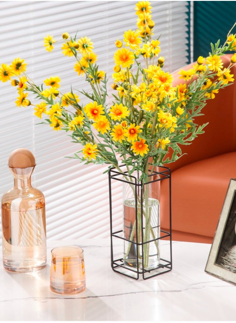 Sophisticated Black Square Iron Vase – Elevate Your Décor with Timeless Elegance