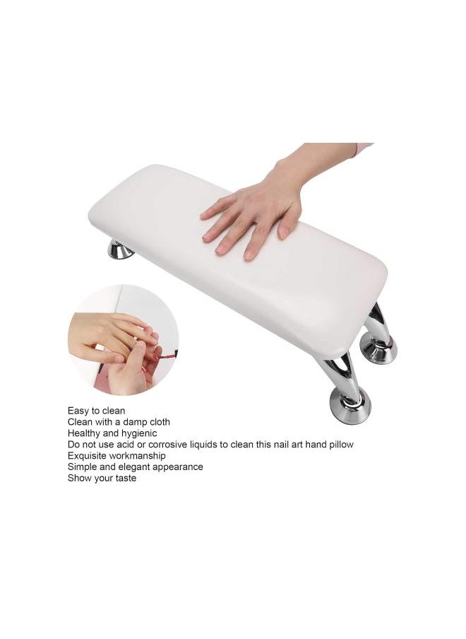 Hand Rest for Nails, Nail Arm Rest Pillow Detachable Nail Art Hand Pillow Salon Arm Hand Rest Cushion with Stainless Steel Support Nail Table Cushion for Household, Nail Salon