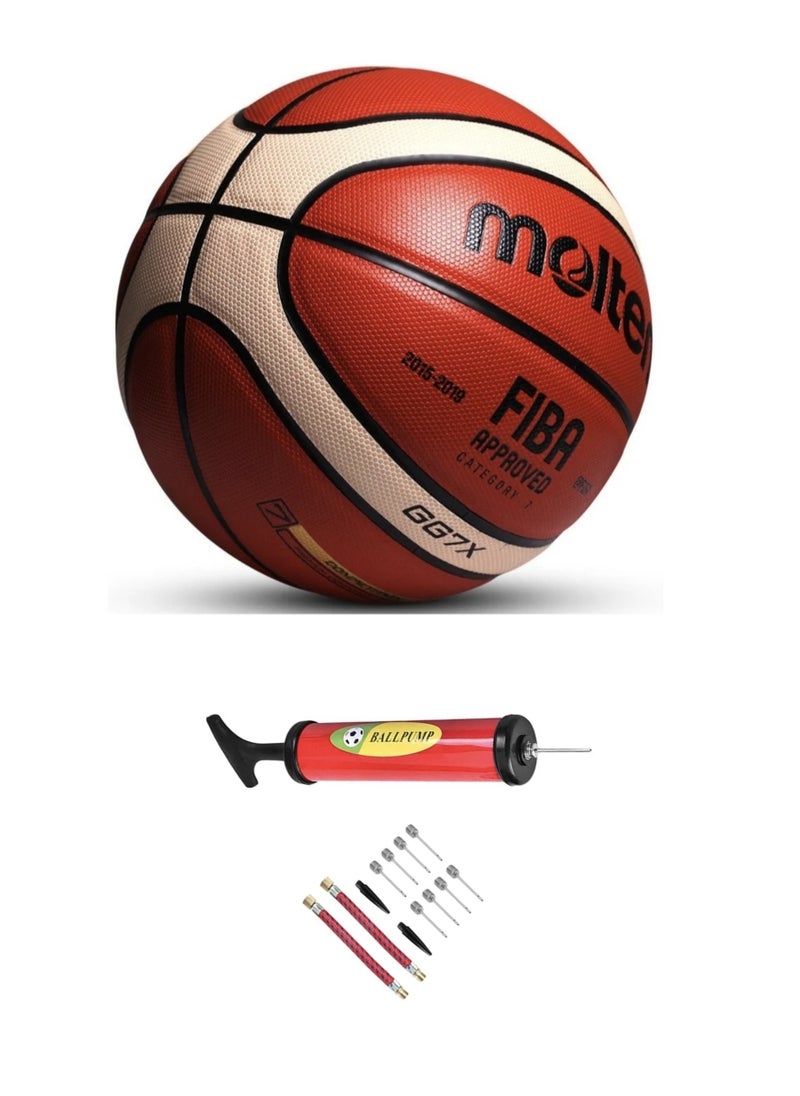 Original Molten GG7X Size 7 Basketball With Ball Air Pump Set