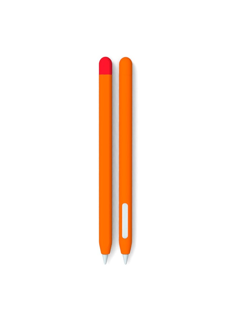 1 x 5 pcs Silicone Case for Apple Pencil Pro 1st 2nd Gen Orange second generation