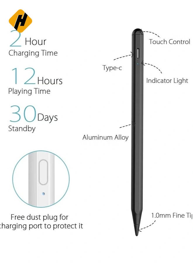 Upgraded Stylus Pen for Touch Screens, Rechargeable Phone Pen for Android & iOS Compatible with iPhone/iPad/Pro/Mini/Other Tables & Smart Phone