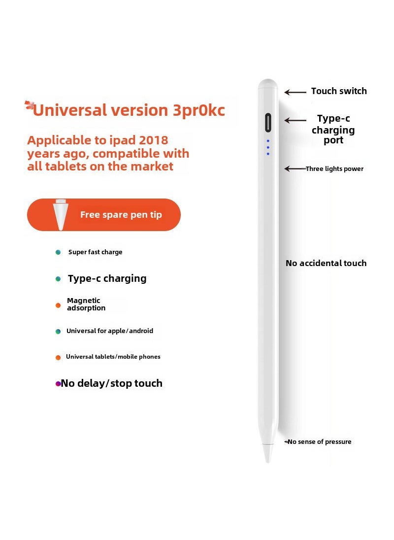 Transparent Apple Pencil Stylus 3Pro-KC [Universal Pen-Super Fast Charge]]