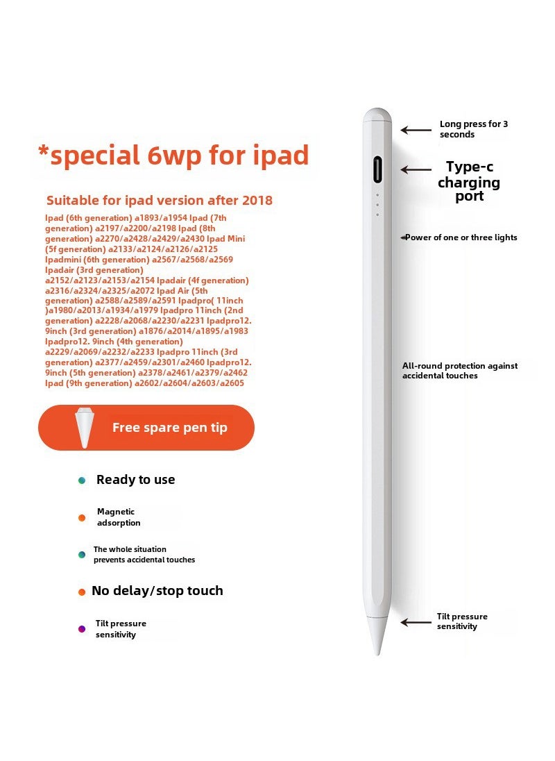 Transparent Apple Pencil Stylus 6WP [iPad special pen]]