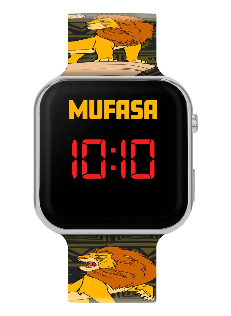 Disney Lion King Mufasa Black Strap LED Watch - LKG4010