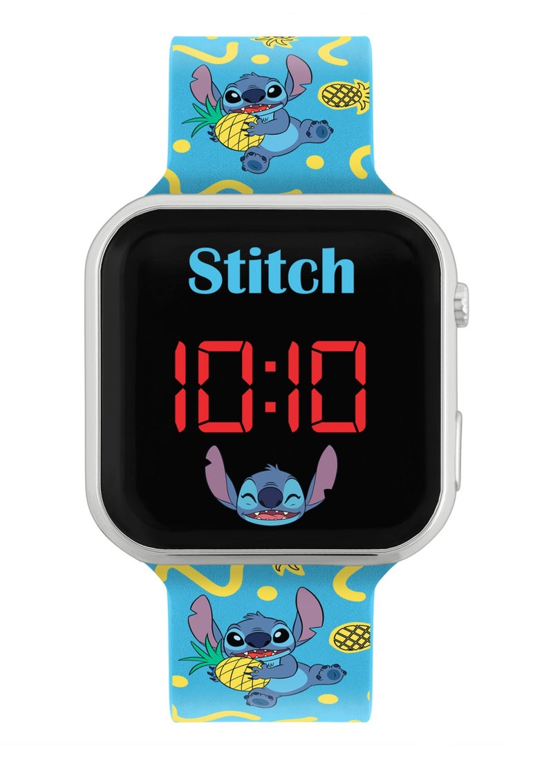 Disney Lilo and Stitch Character Print Strap LED Girls Watch - LAS4038ARG