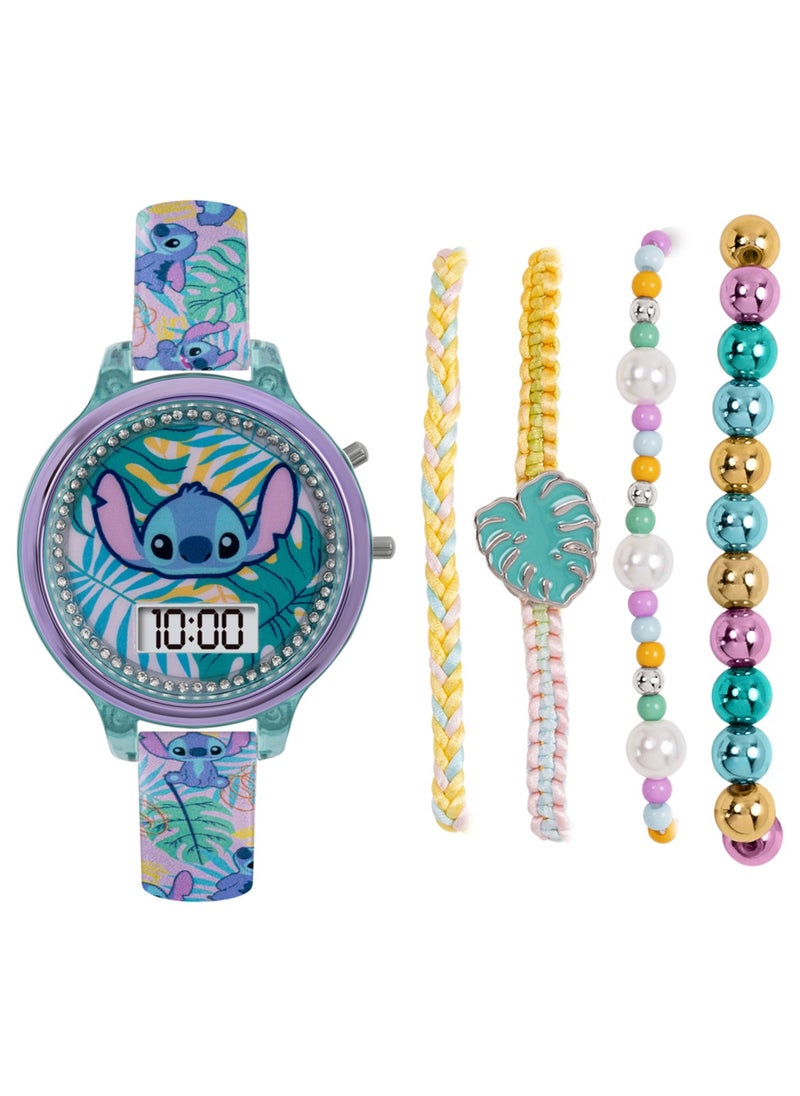 Disney Lilo and Stitch Digital Watch and Bracelet Set - LAS40001ARG