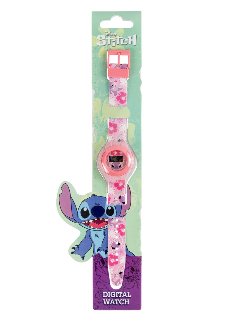 Disney Lilo & Stitch Pink Printed Digital Watch - LAS4141ARG