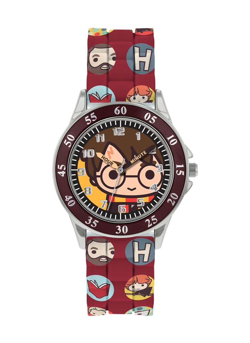 Warner Brothers Harry Potter Brown Printed Time Teacher Strap Watch - HP9049