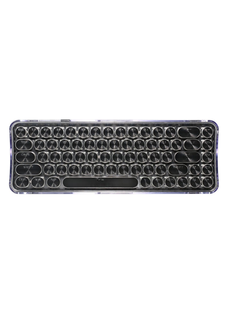 Transparent Hot-Swappable YK680 Triple Mode Wireless Mechanical Keyboard Black Finished