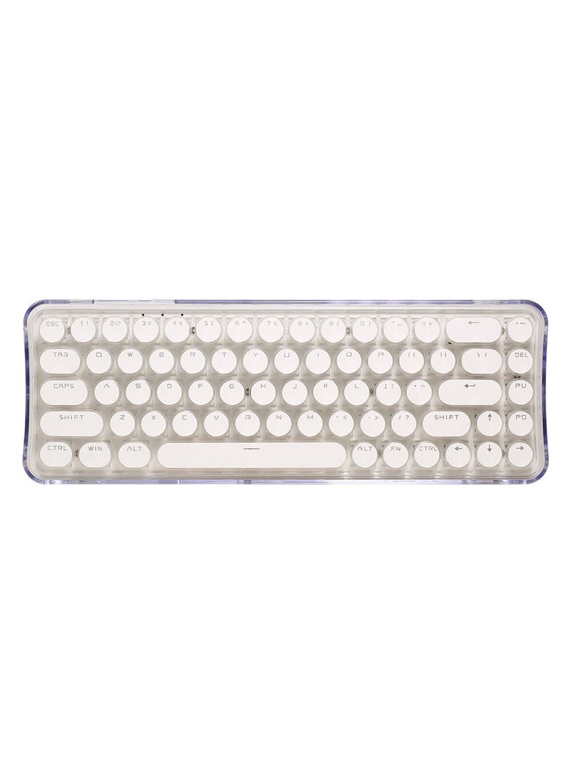 Transparent Hot-Swappable YK680 Triple Mode Wireless Mechanical Keyboard White finished product