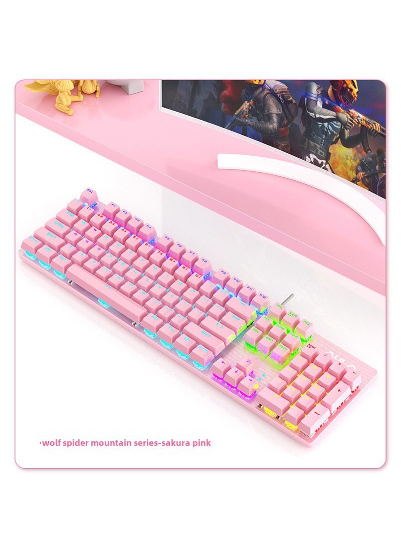 WolfSpider F2088 F2058 Mechanical Gaming Keyboard S2022 pink [Green Shaft]]