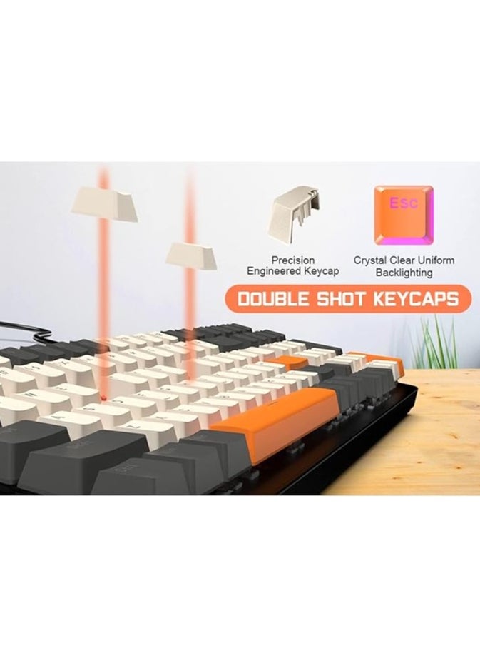 K3 mechanical keyboard 100-key game customized hot-swappable axis game computer keyboard suitable for spot (Orange)