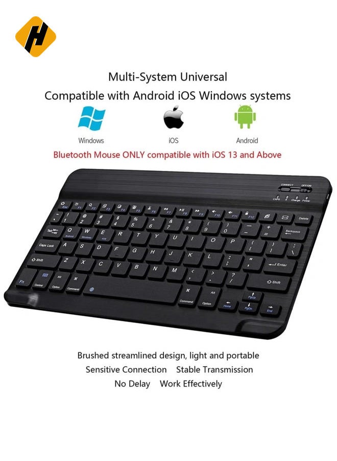 Arabic and English Bluetooth Keyboard and Mouse Combo, Ultra-Slim Portable Compact Wireless Mouse Keyboard Set for IOS Android Windows Tablet Phone iPhone iPad Pro Air Mini