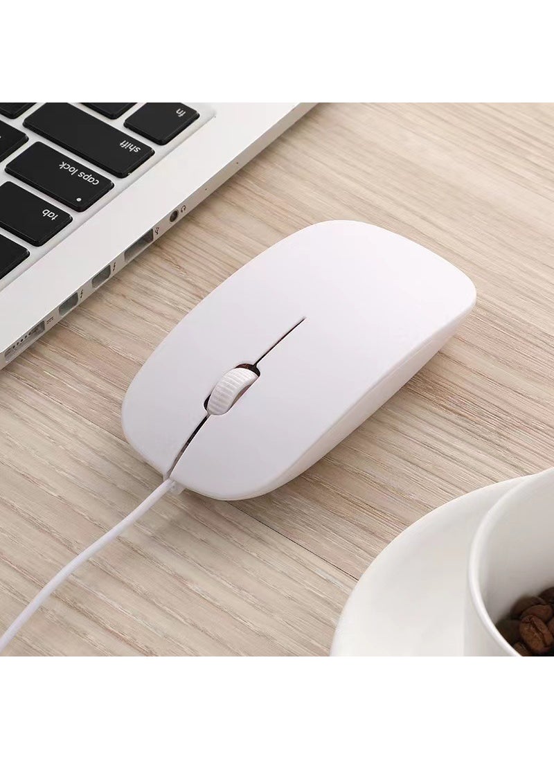 1 x 5 pcs Wired Optical Mouse for Apple Desktops White-Sound-Bare