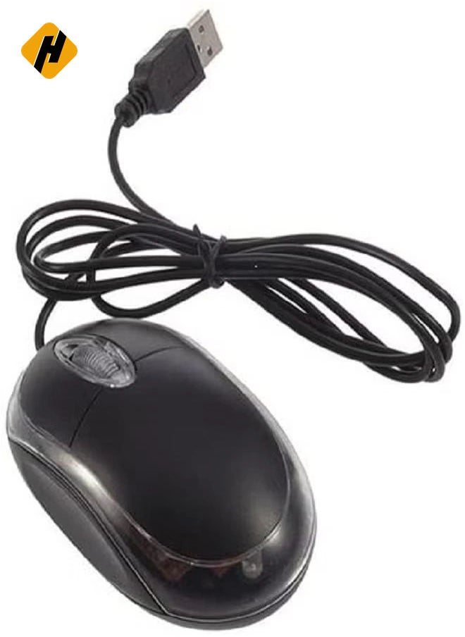 Wired Optical Mouse 11.7x8.4x3.6cm Black