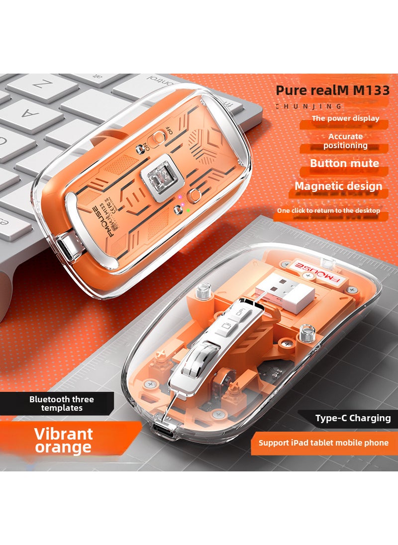 Illuminated Charging Mouse with DPI Adjustment  Quiet Clicks M133 vitality orange 