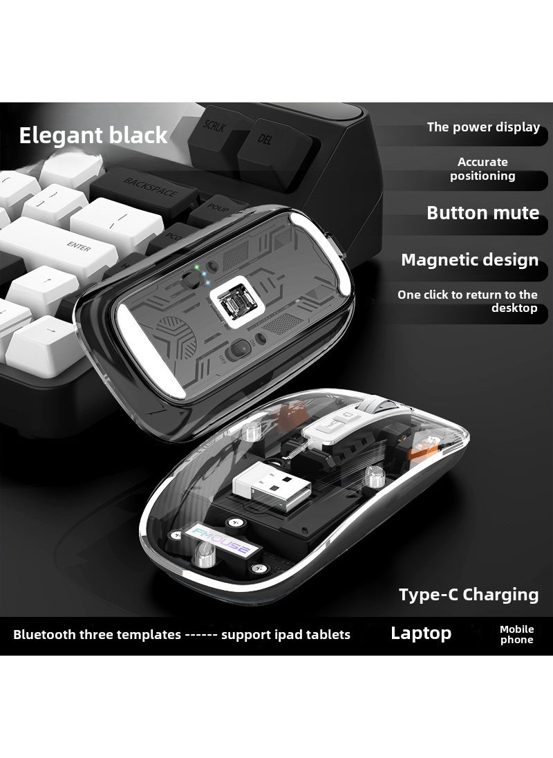 Illuminated Charging Mouse with DPI Adjustment  Quiet Clicks M133 Elegant black [three models]]