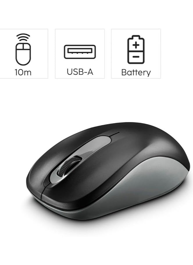 134960 AMW-200 Optical 3-Button Wireless Mouse, Anthracite/Black