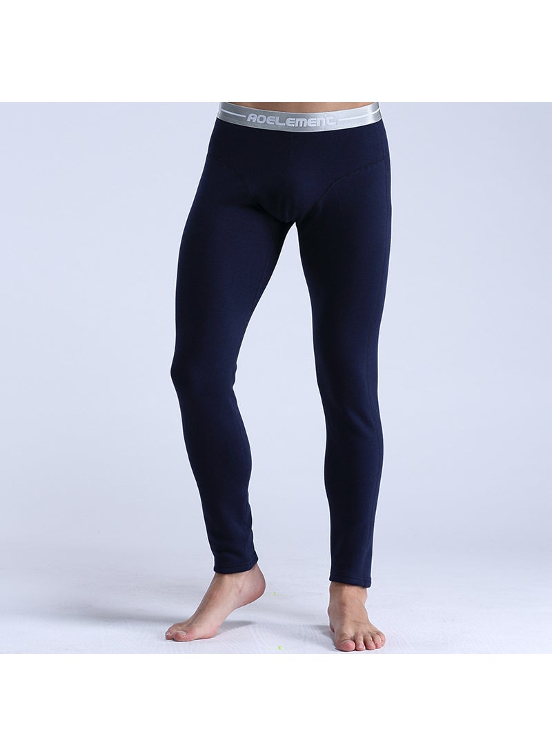 Thermal Cotton Pants for Men Autumn Winter Royal Blue