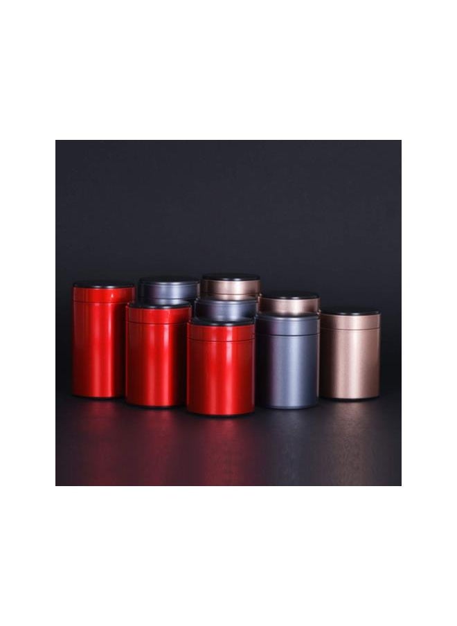 3PCS Tea Tin Canister Empty with Airtight Lid Small Kitchen Canisters for Tea Coffee Sugar Storage Loose Leaf Tea Tin Containers (Red Size 160)