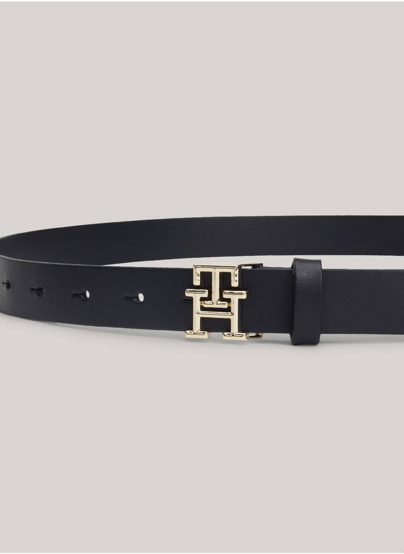 Women's Th Logo Adjustable Belt - Leather, Blue