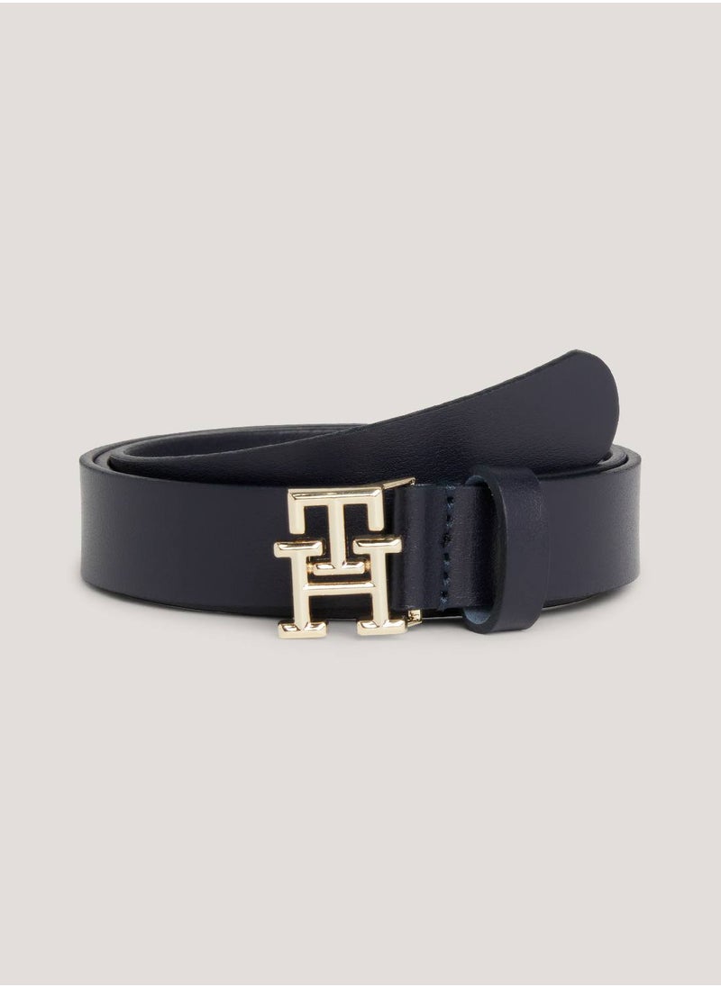 Women's Th Logo Adjustable Belt - Leather, Blue