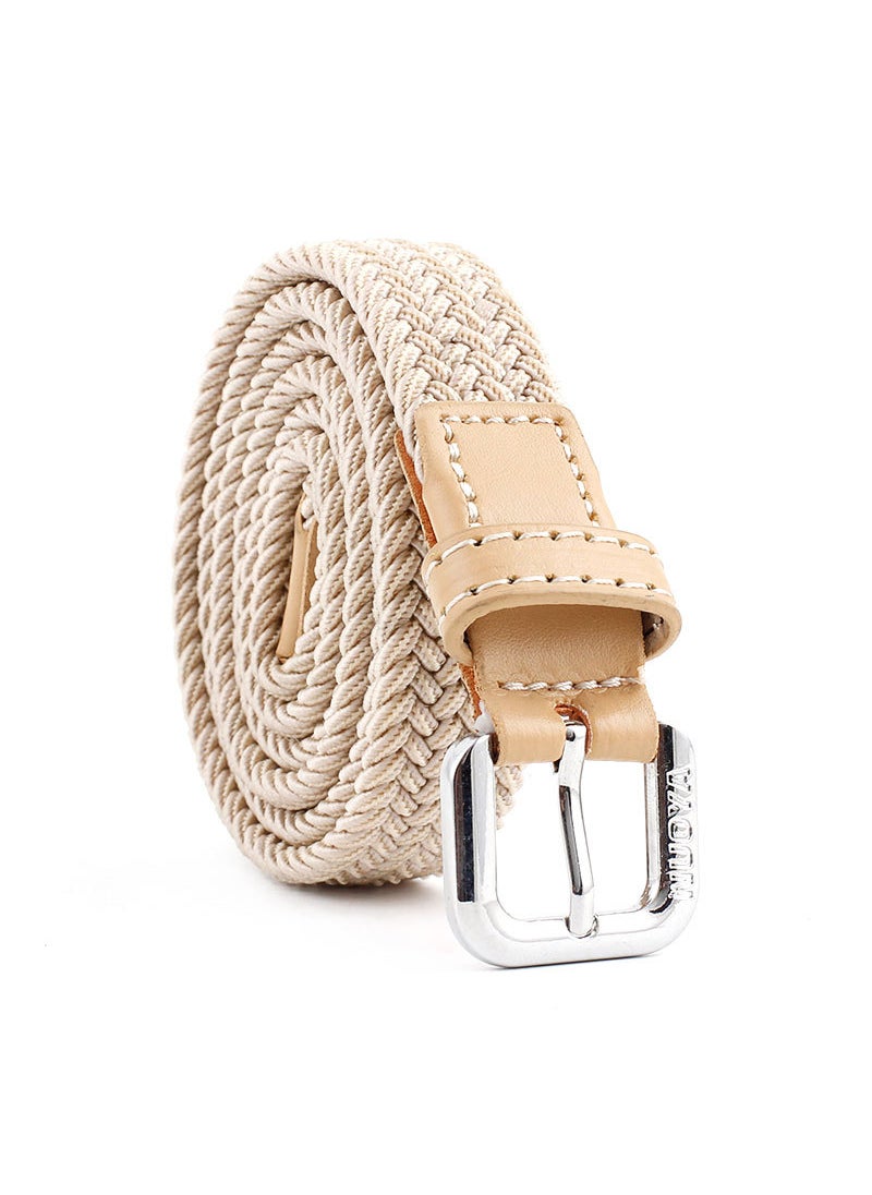 1 x 5 pcs Unisex Elastic Woven Belt Casual Stretch Khaki