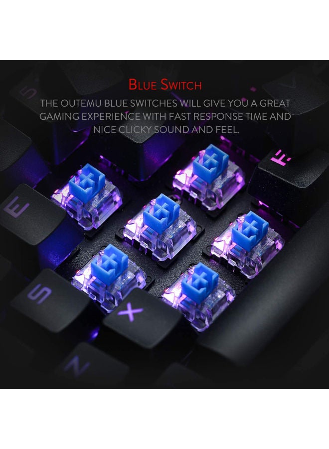 Redragon K580 VATA US layout RGB LED Backlit Mechanical Gaming Keyboard, Blue Switches, 104 Keys Anti-ghosting Macro Keys & Dedicated Media Controls, Onboard Macro Recording