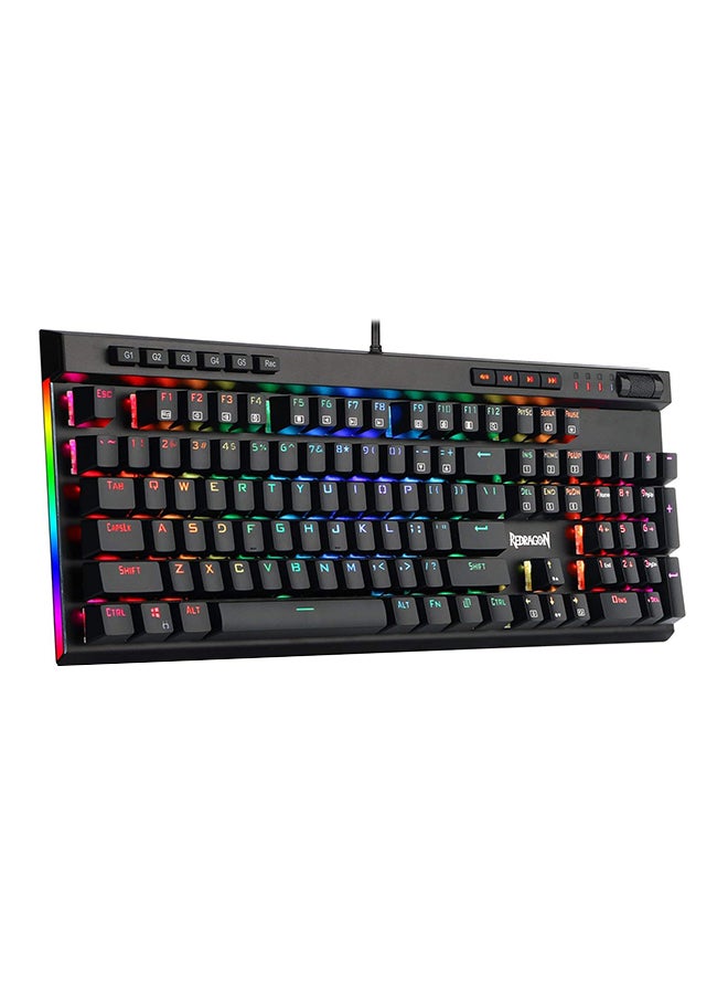 Redragon K580 VATA US layout RGB LED Backlit Mechanical Gaming Keyboard, Blue Switches, 104 Keys Anti-ghosting Macro Keys & Dedicated Media Controls, Onboard Macro Recording