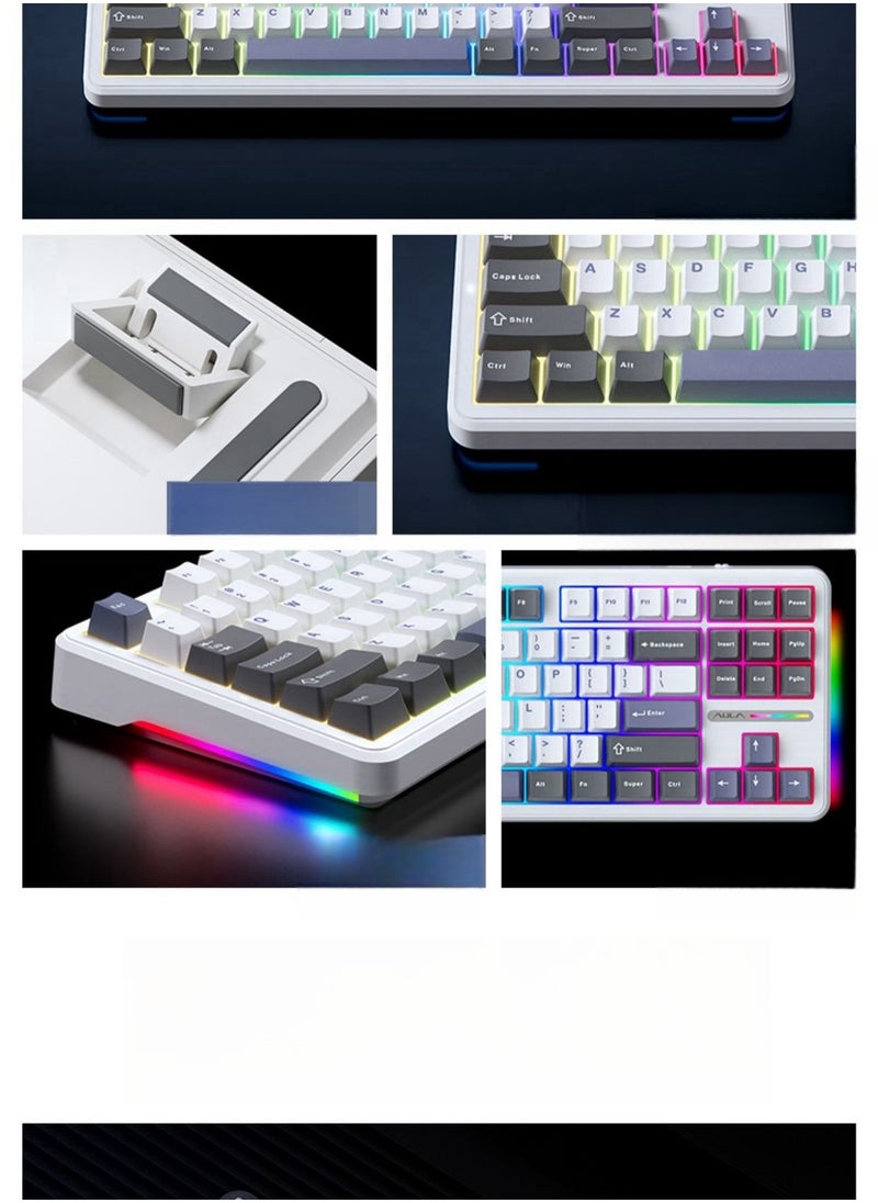 87 Key Mechanical Keyboard - Gasket Structure - Full Key Hot Swappable - RGB Lights - Wireless Bluetooth Connection - Gaming Keyboard And Office Keyboard