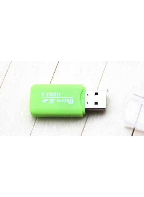 1 x 5 pcs USB 2.0 High-Speed Cool Card Reader for PC  Phone Stable Performance Green