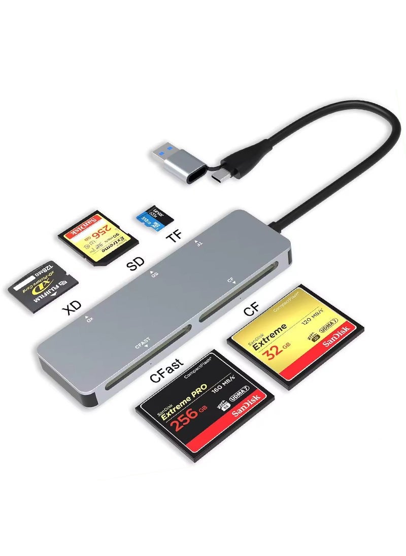 CFast CF XD SD TF High-Speed USB3.0/Type C Card Reader deep space ash