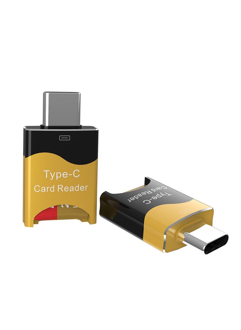 Cross border type-C card reader for Huawei OTG card reader high speed mobile phone TF card reader wholesale Black Gold