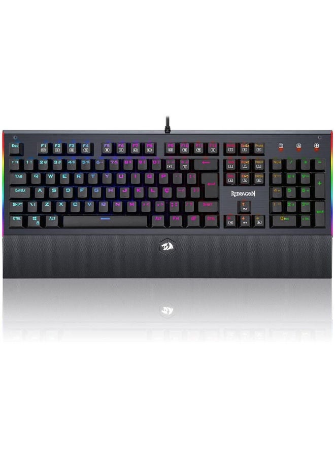 K569 RGB ARYAMAN Mechanical Gaming Keyboard - Brown Switches - 100% ANTI-GHOSTING - DURABLE AND WATERPROOF DESIGN - Detachable Rest Wristt