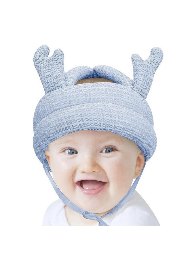 Baby Safety Helmet Adjustable Size Baby Learn To Walk Soft Safety Helmet Infant Anti-Fall Anti-Collision, For Baby (8-36 M) (Blue)