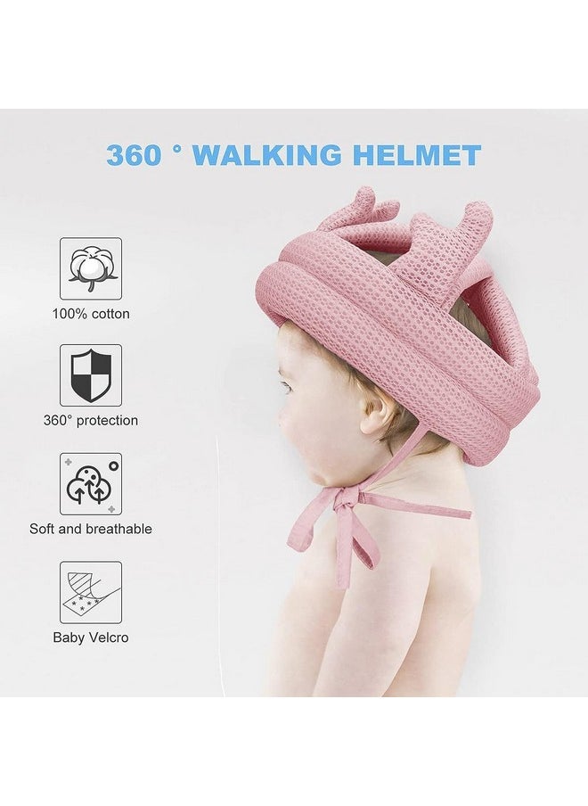 Toddler Walking Safety Helmet| Head Protector Breathable Headguard Safety Helmet (6-36 M) (Pink)