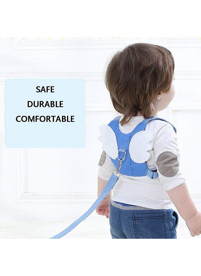 Baby Safety Walking Harness, Child Toddler Anti-Lost Belt Harness Reins With Leash Kids Assistant Strap Angel Wings Travel Haress For 1-3 Years Boys And Girls (Blue, 1 Count)