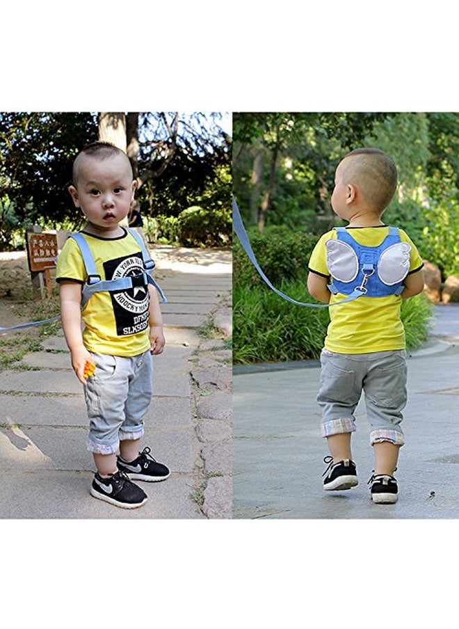 Baby Safety Walking Harness, Child Toddler Anti-Lost Belt Harness Reins With Leash Kids Assistant Strap Angel Wings Travel Haress For 1-3 Years Boys And Girls (Blue, 1 Count)