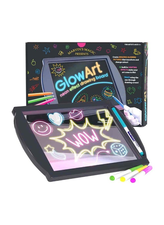 Marvin's Magic Glow Art Neon Effect Drawing Board (Black)