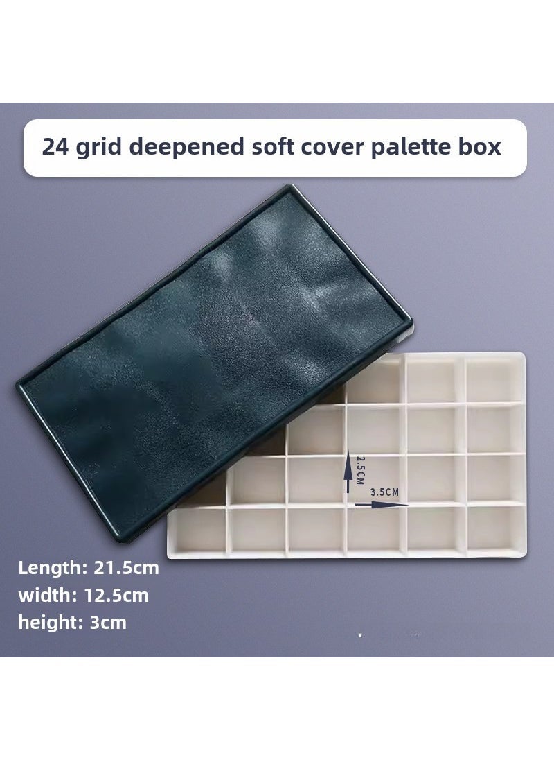 MingHua 24/48 Grid Acrylic Gouache Sealable Paint Box 24 grid and deep soft cover color mixing box