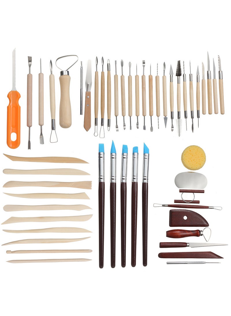 Pottery Tool Set Multi-Size Clay Sculpting Knives 51-piece clay tools