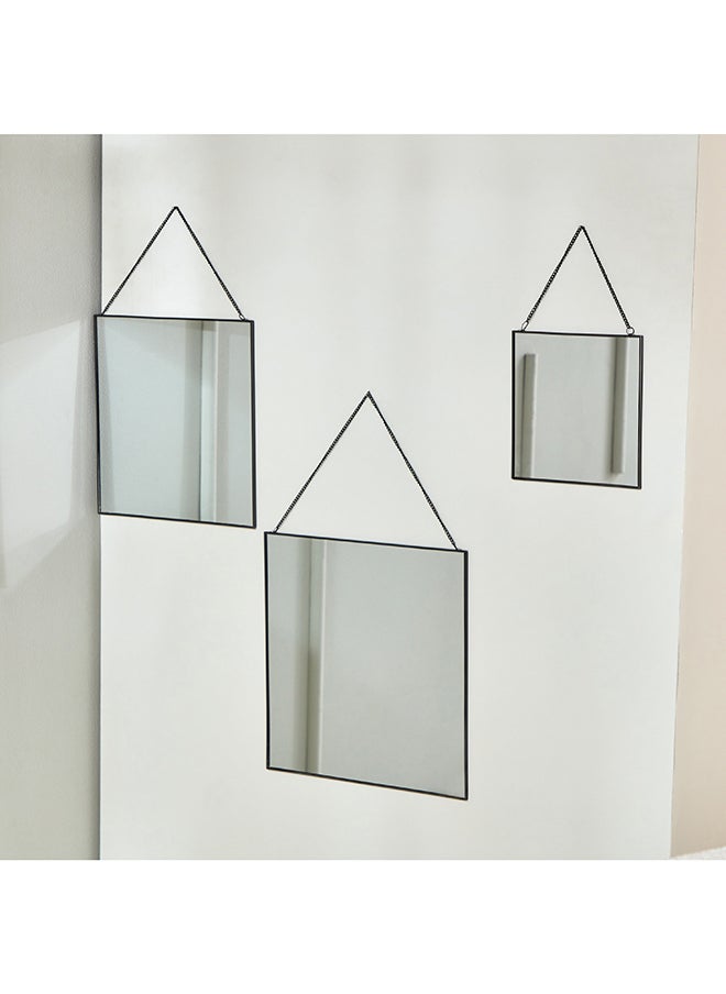 Urus 3-Piece Wall Mirrors with Chain 35 x 35 cm