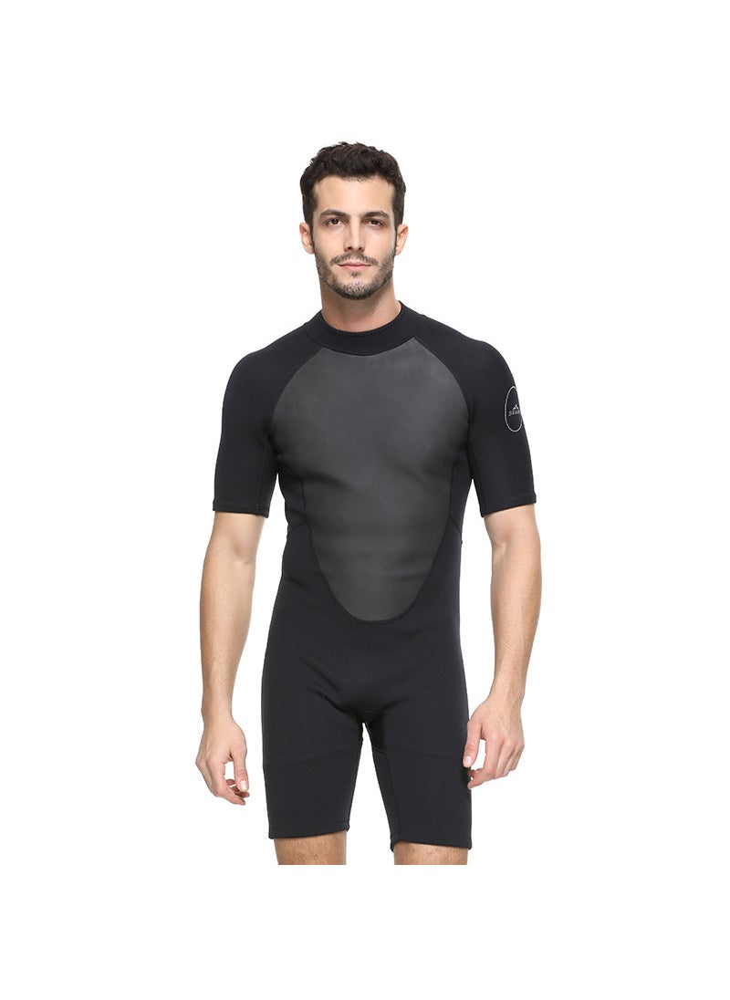 1 x 5 pcs 2mm Mens Short-Sleeve Wetsuit for Warmth 1141 Black