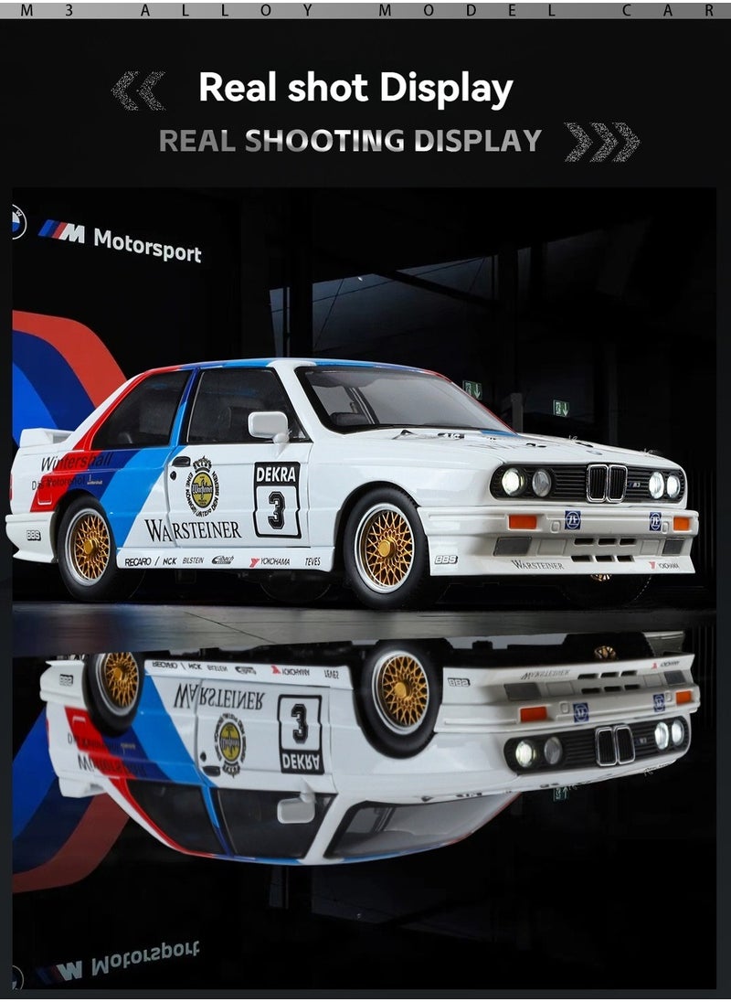 1:24 BMW M3 Sport EVO Alloy Sports Car Model Diecasts Metal Track Racing Car Vehicles Model Simulation Sound Light Kids Toy Gift